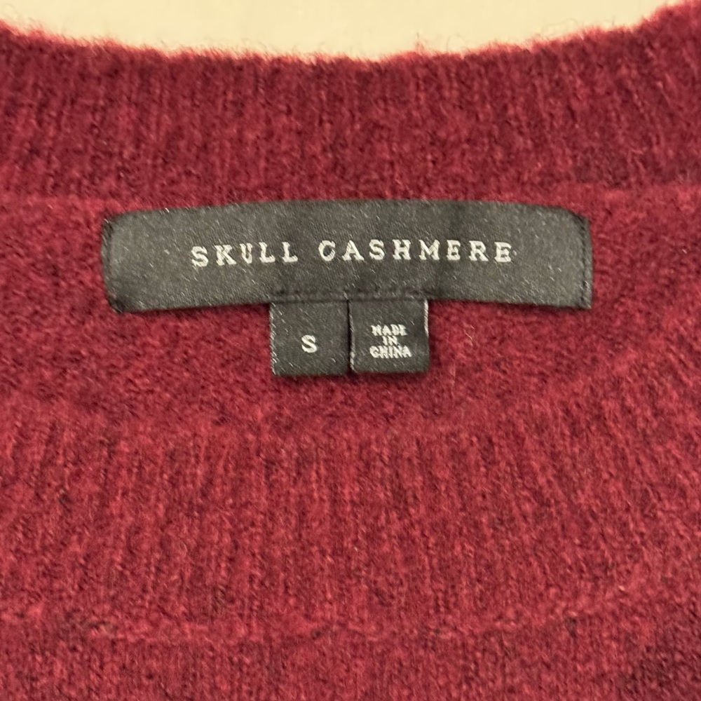 Skull Cashmere Wool Blend Skull Print Sweater - Picture 4 of 15